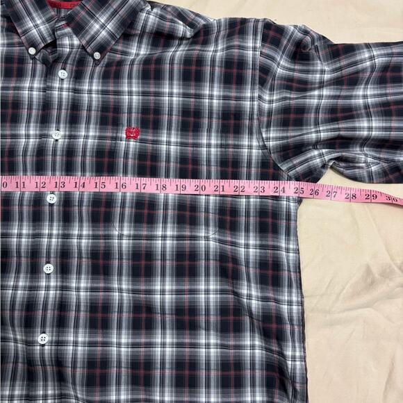 Cinch Men’s Black and Red Plaid Long Sleeve Button Down Shirt Size Large - Picture 3 of 7